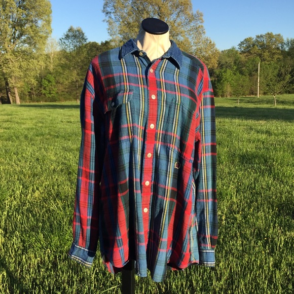 Vintage Tommy Hilfiger Crest Logo  Flannel Shirt L - Picture 7 of 7